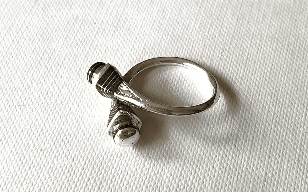 Bague argent et ébène