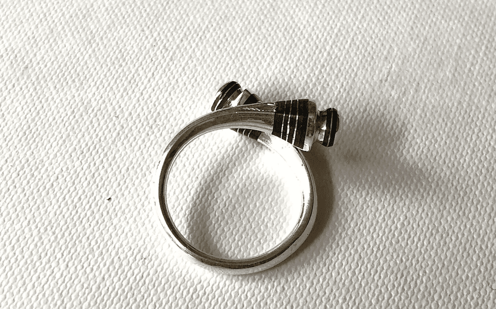 Bague argent et ébène