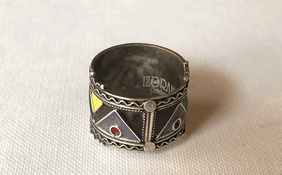 Bague en argent émaillé