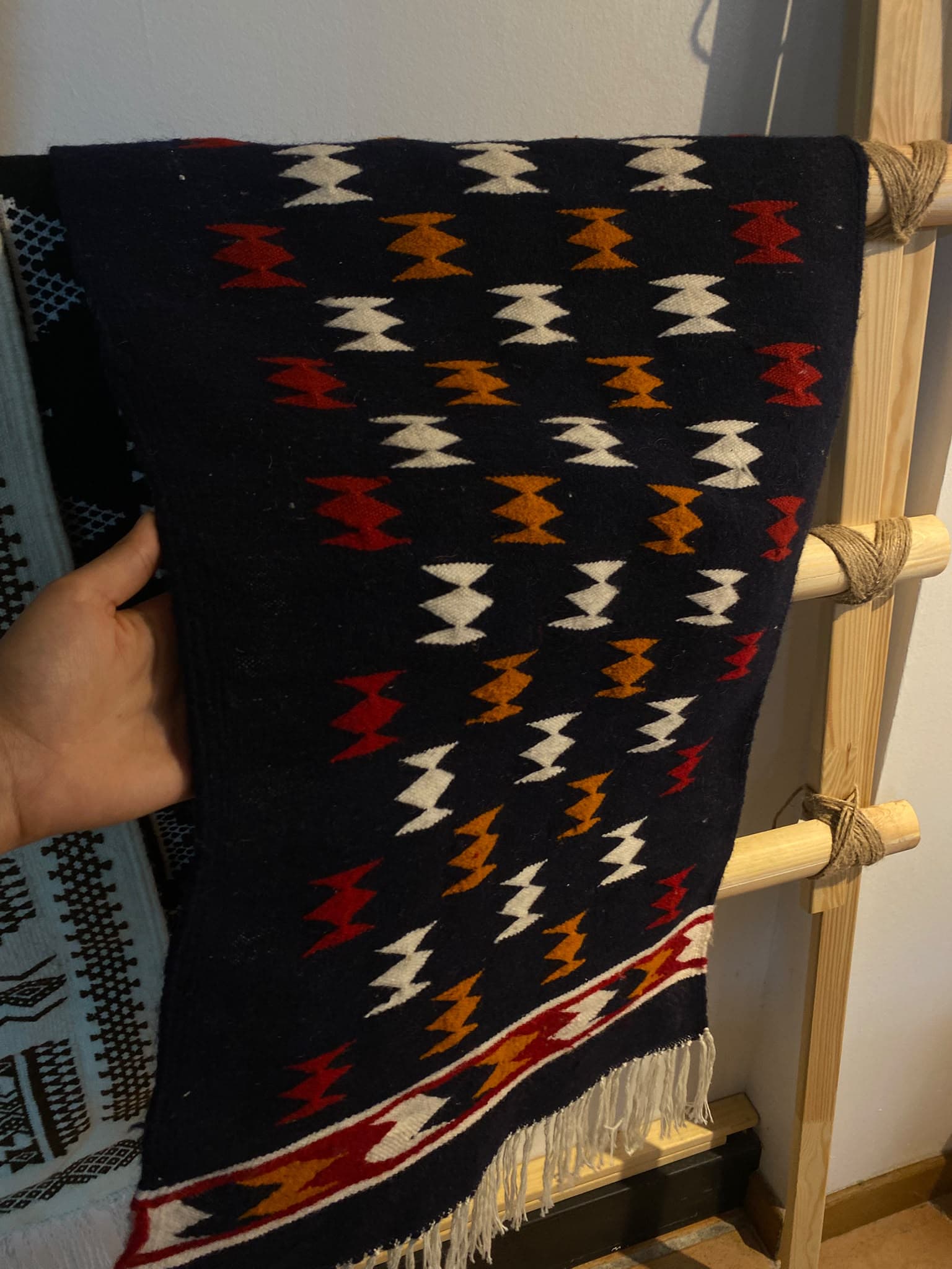 Mini tapis amazigh bleu