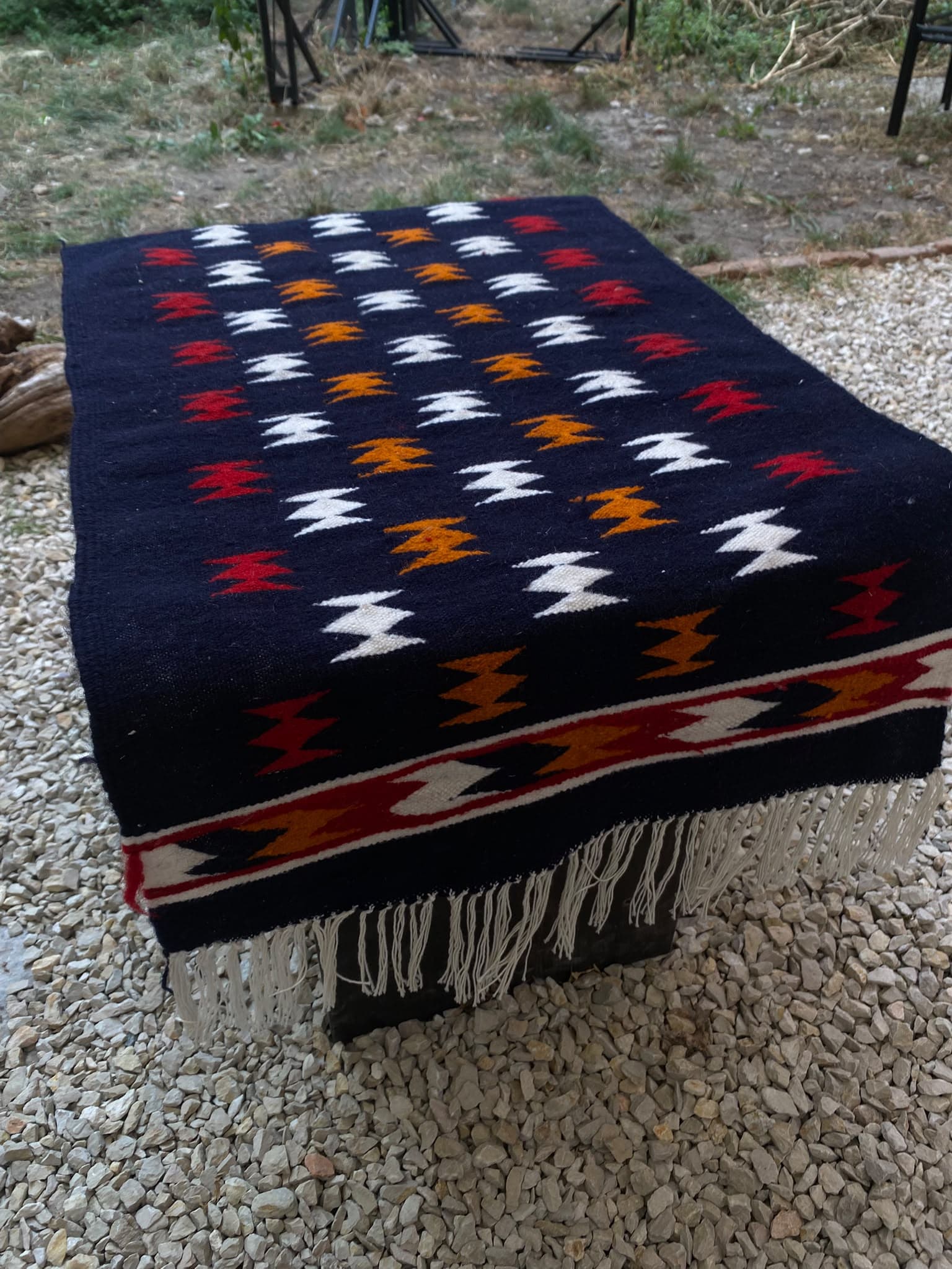 Mini tapis amazigh bleu
