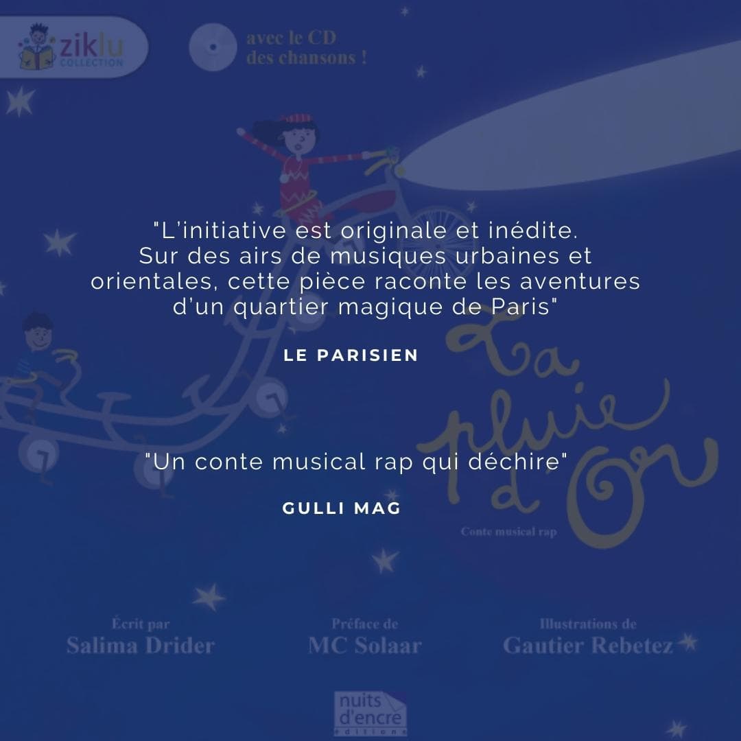 Livre pour enfants : Conte musical Rap – “La pluie d’Or”