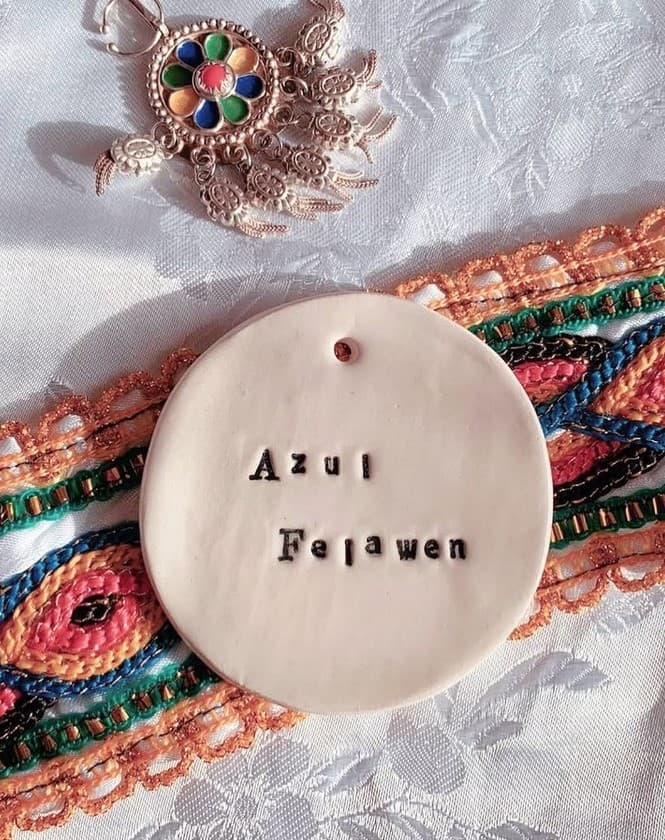 Décoration murale médaillon céramique amazigh – Azul Fellawen