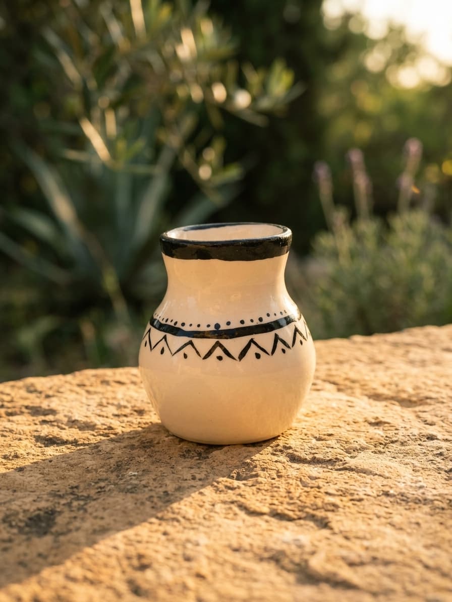 Mini vase en céramique – Inspiration amazighe
