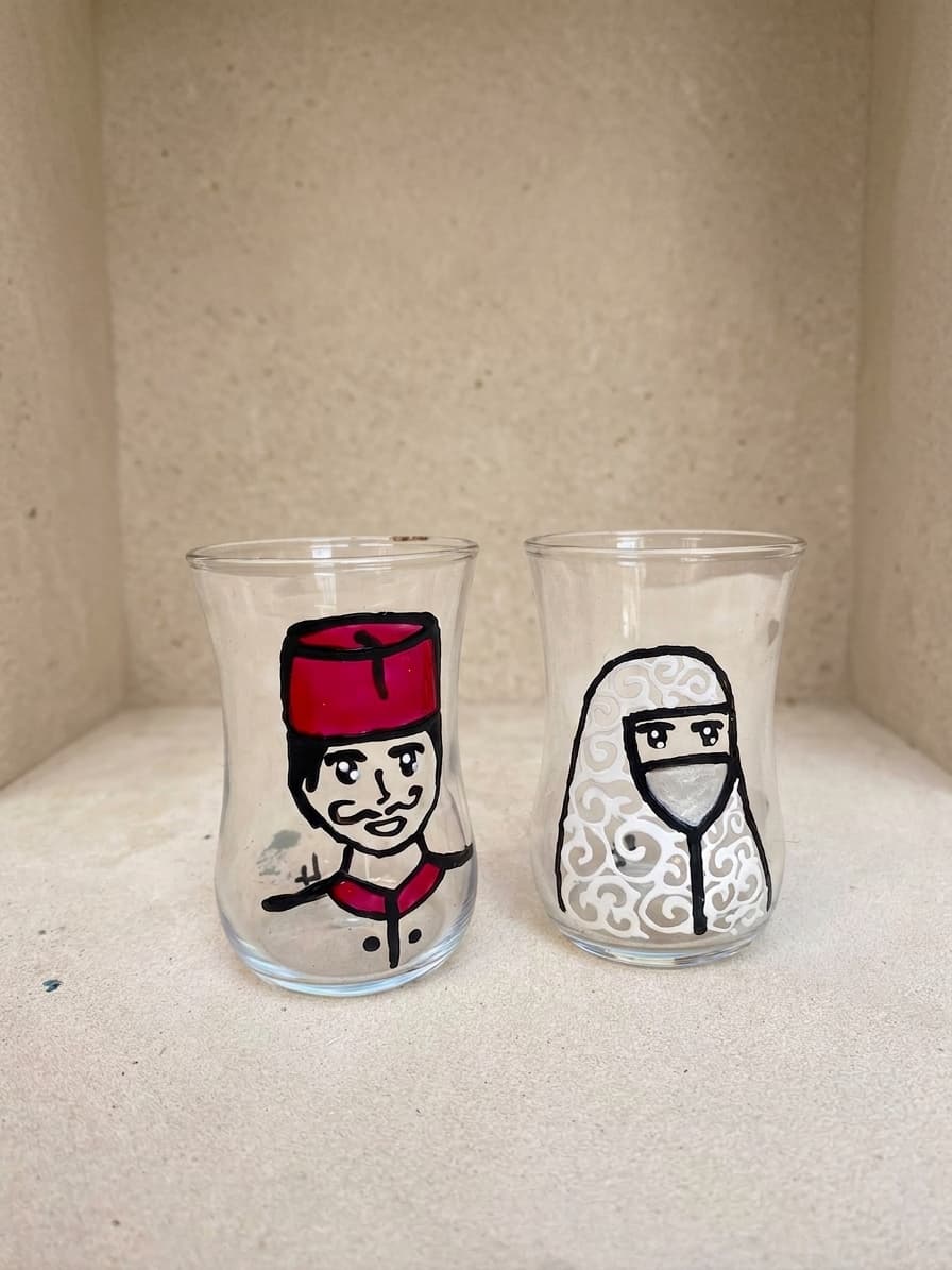 Verres à thé couple algérien