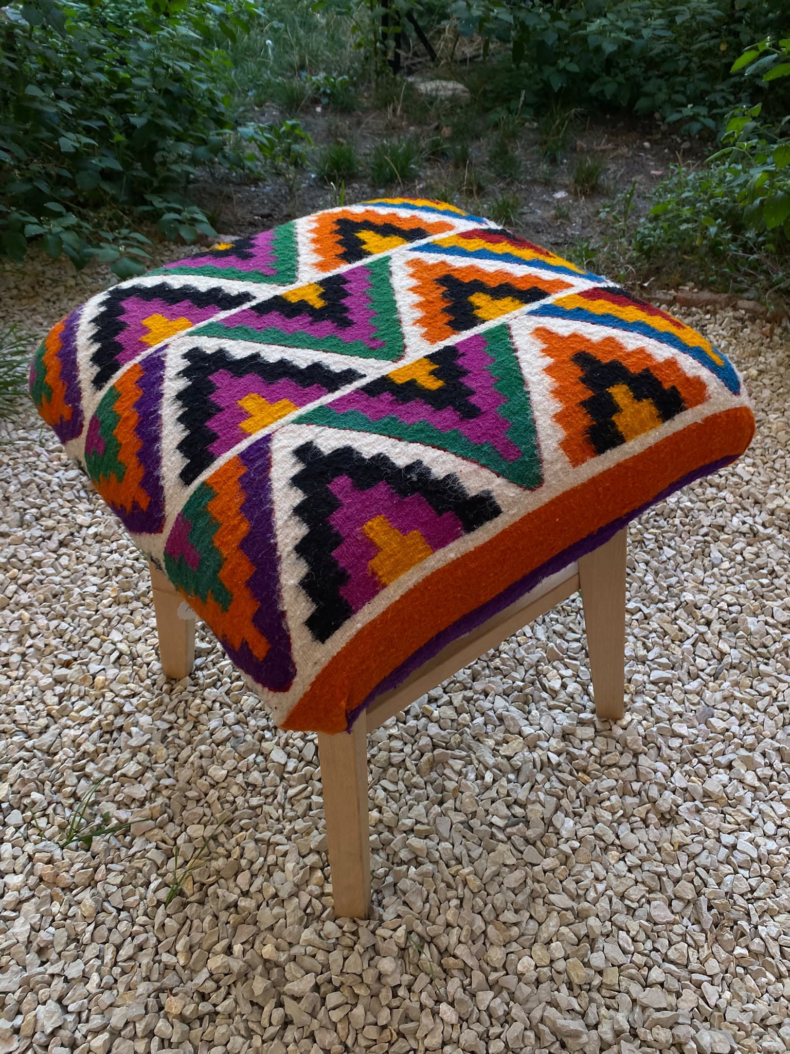 Tabouret en Bois Henbel Tissée Main