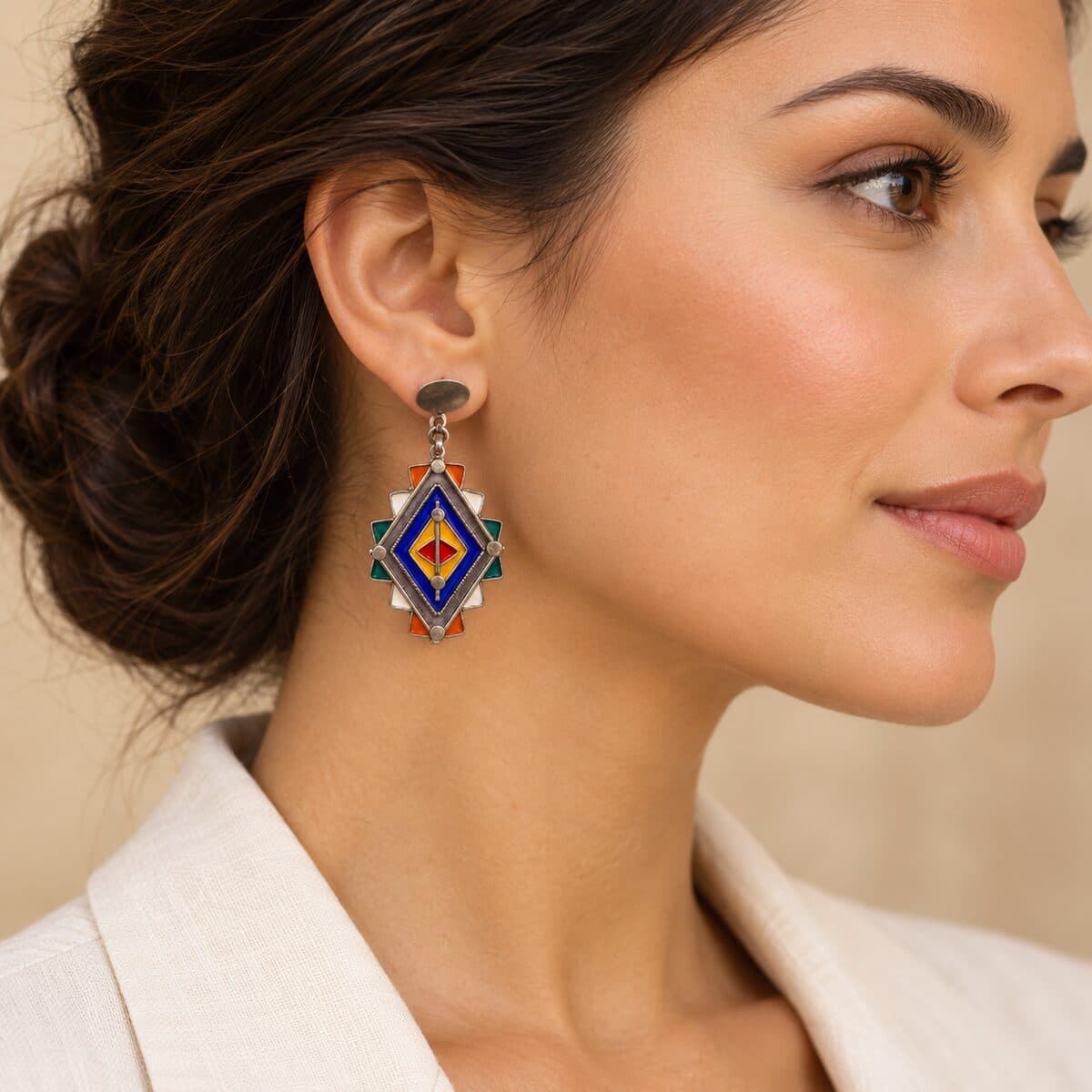 Boucle en argent amazighe KSILA portée