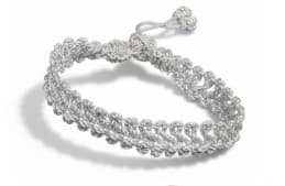 Bracelet argenté en passementerie marocaine