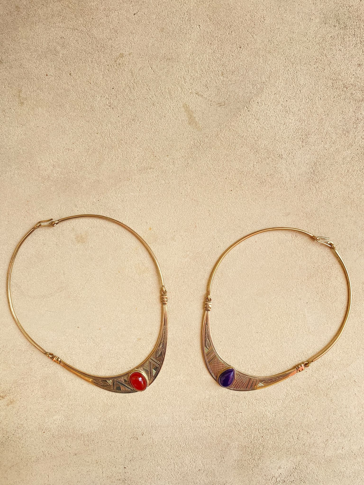 Collier touareg en argent gravé à la main
