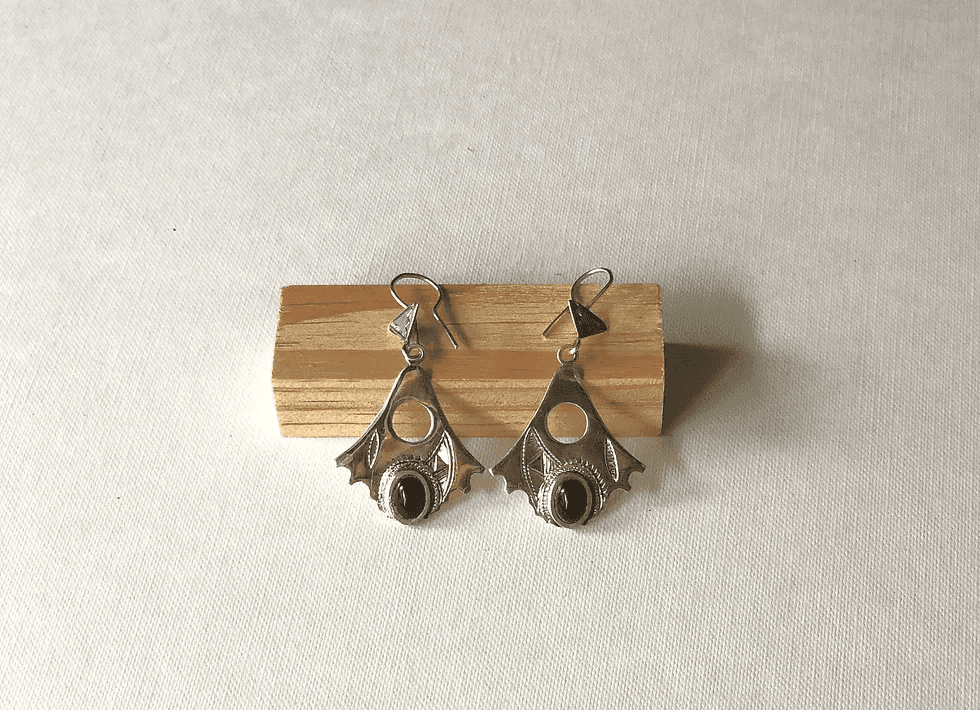 Boucles d’oreilles argent et onyx