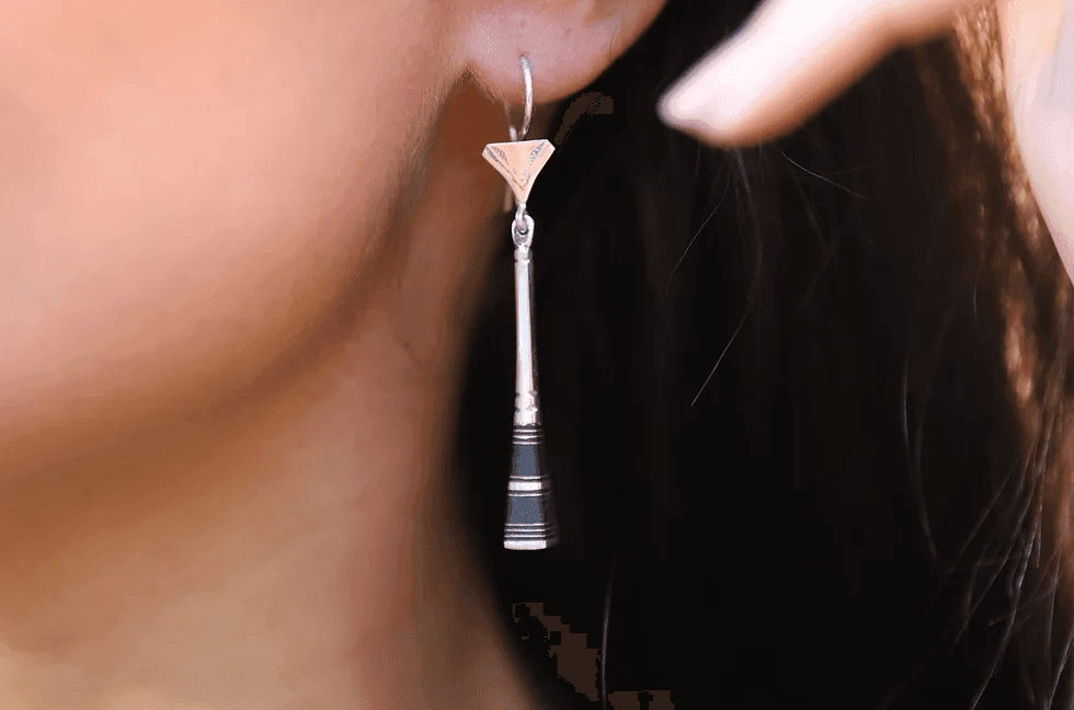 Boucles d’oreilles Touareg argent et ébène