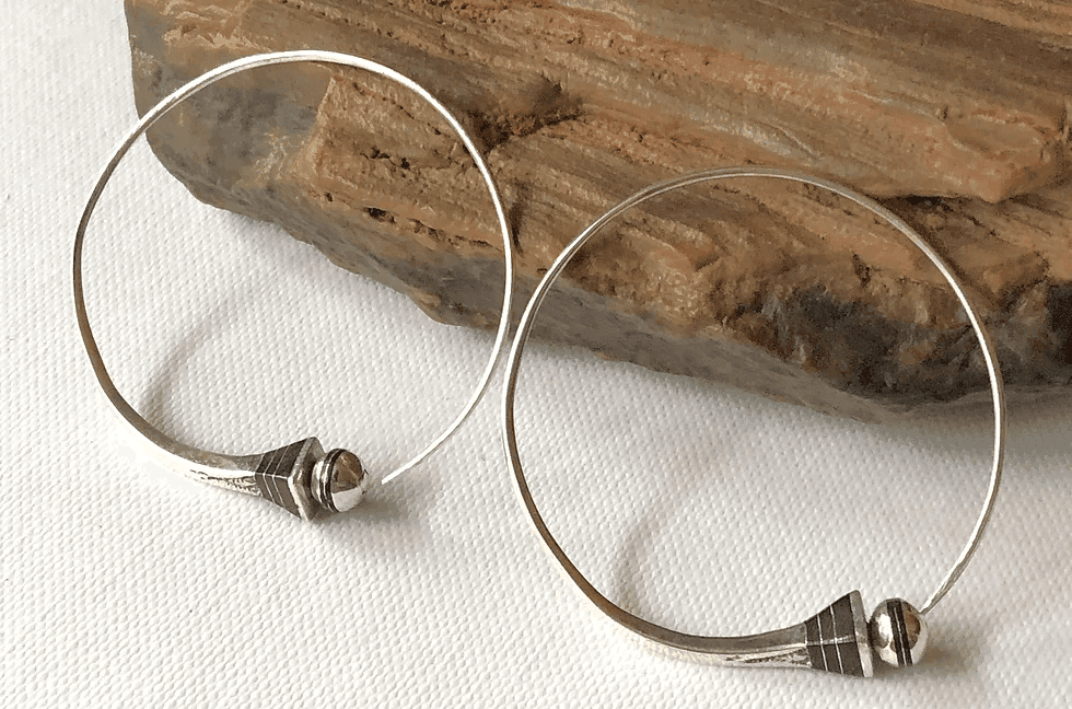 Boucles d’oreilles argent et ébène