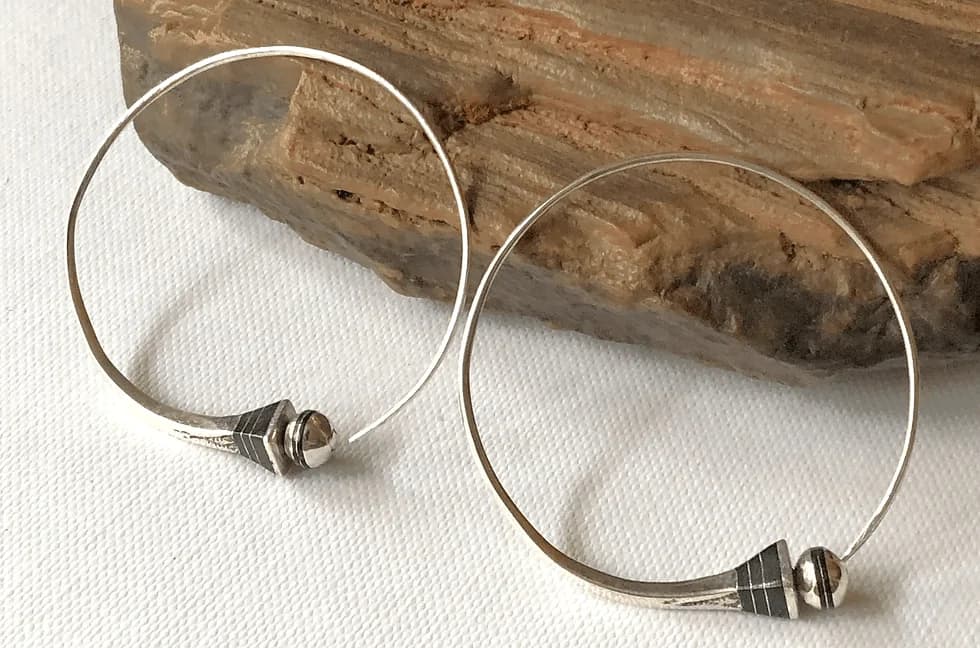Boucles d’oreilles argent et ébène