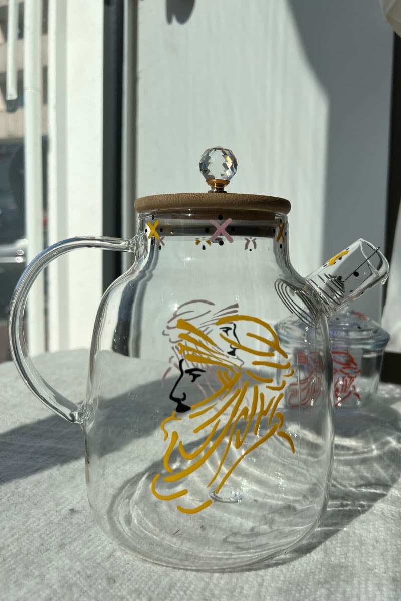Service à thé en verre motif touareg