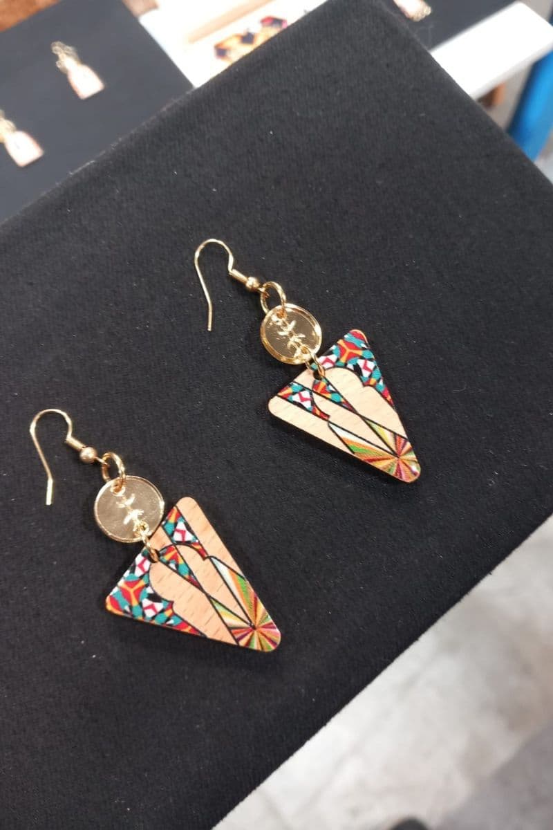 boucles d'oreilles berbères en bois