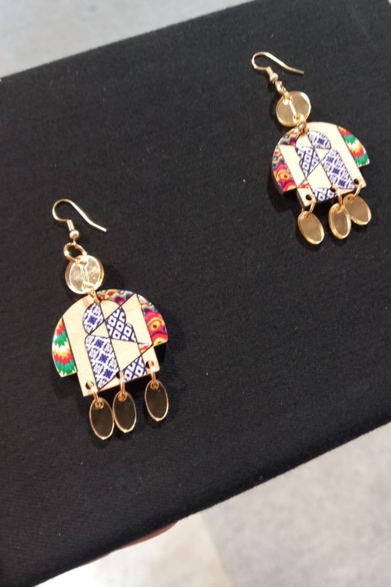 boucles d'oreilles berbères en bois