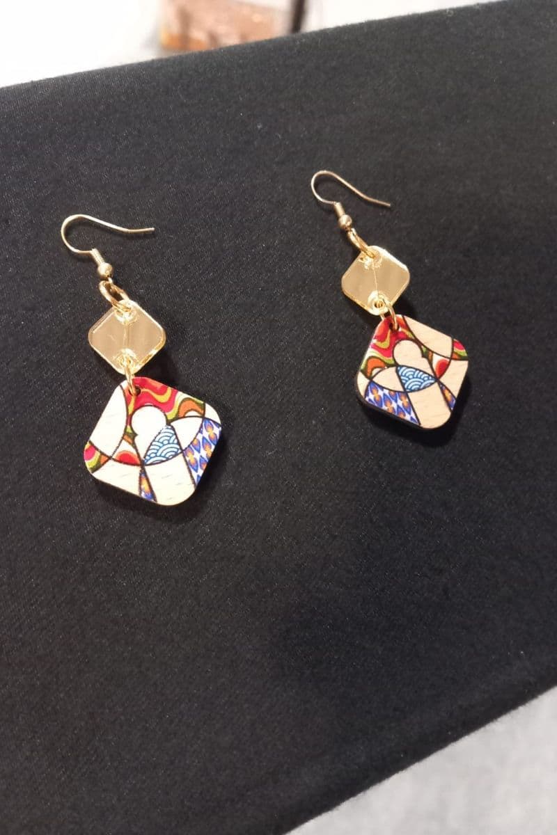 boucles d'oreilles berbères/amazighes en bois