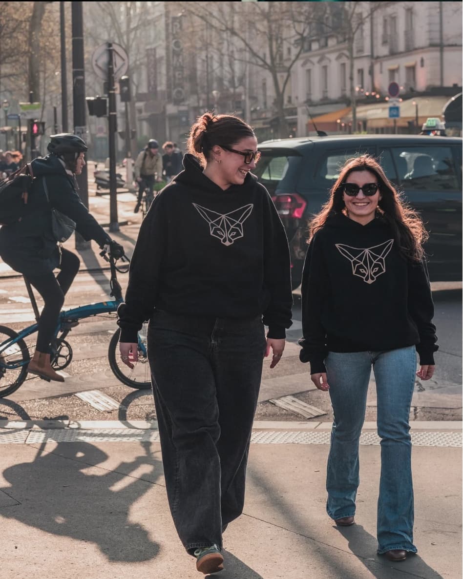 Oversized black hoodie printé