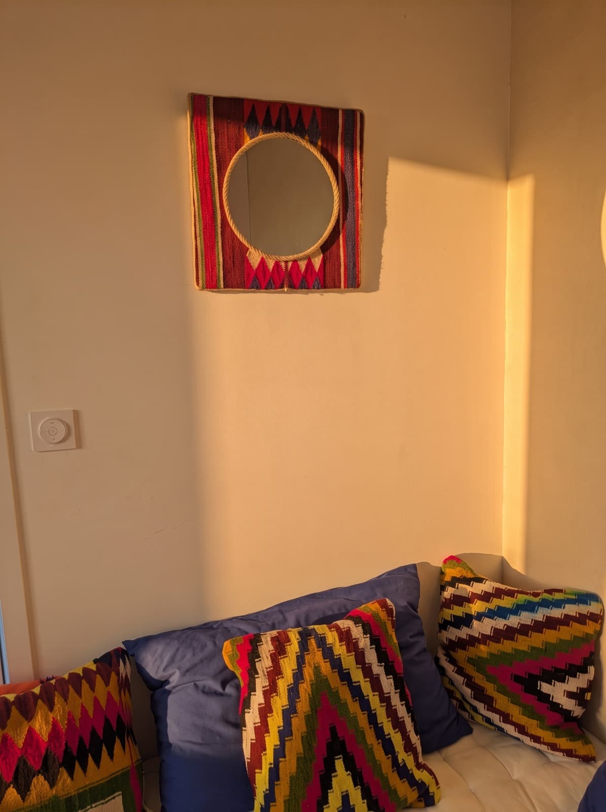 Miroir en Bois Henbel Tissée Main