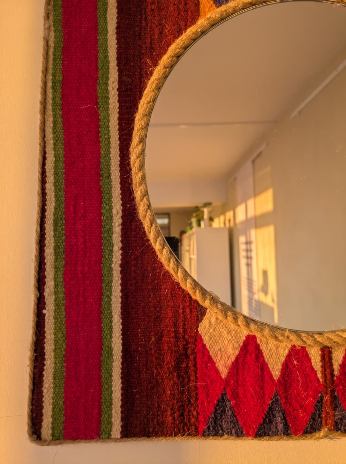 Miroir en Bois Henbel Tissée Main