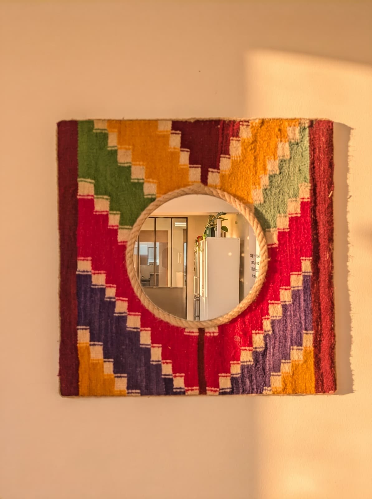 Miroir en Bois Henbel Tissée Main