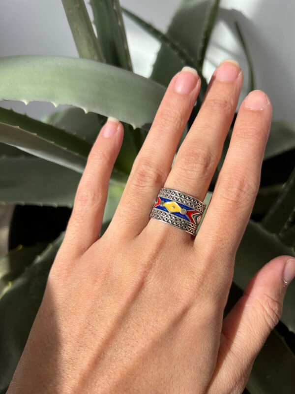 bague en argent émaillé