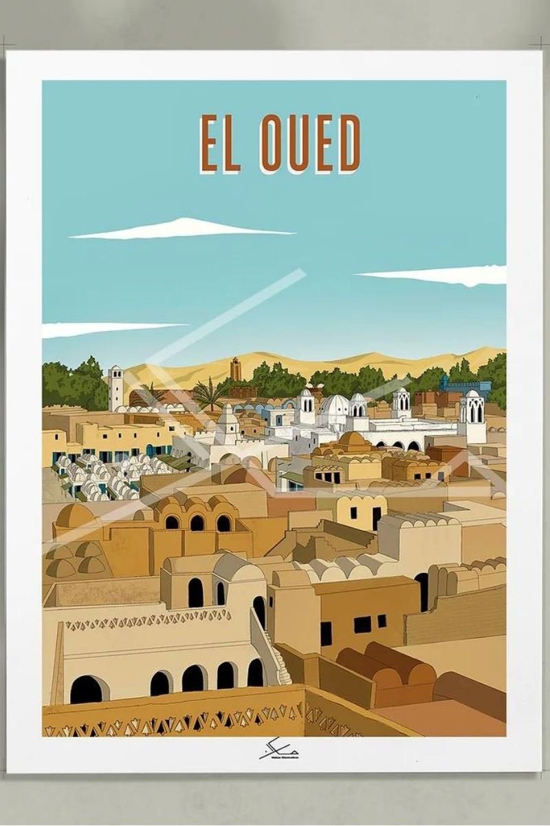 Illustration ville de El Oued en Algérie par Makan Illustrations