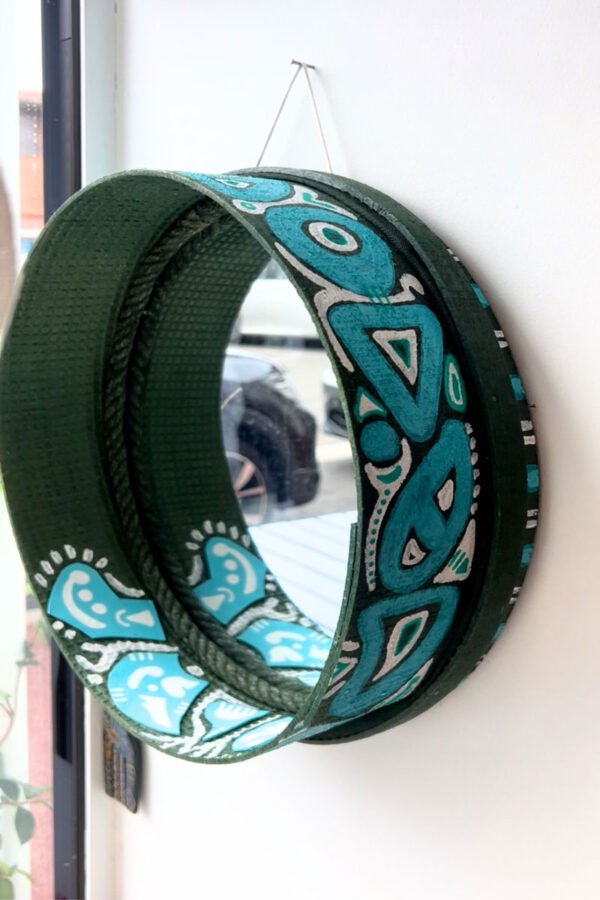 tamis miroirs motifs amazighs vert yeddina