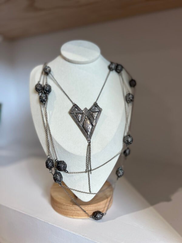 collier sautoir en argent amazigh berbère