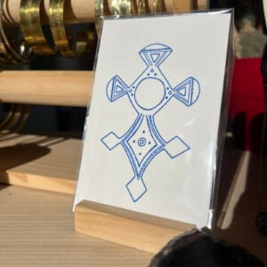 carte amazigh motif croix du sud bleu