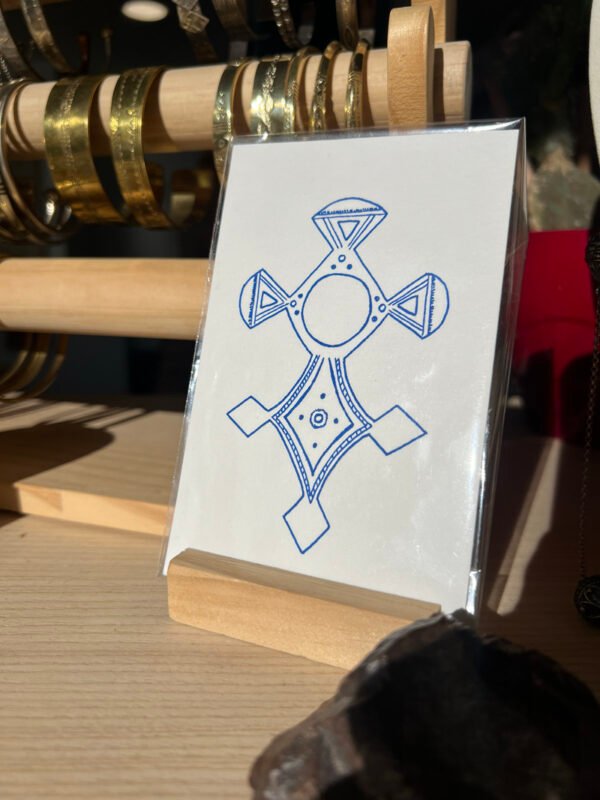 carte amazigh motif croix du sud bleu