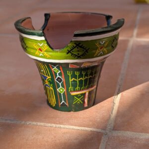 porte encens vert en poterie amazigh