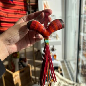 porte-clé amazigh touareg en cuir coeur rouge